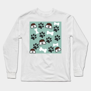 Cute Dog Themed Pattern #1 Long Sleeve T-Shirt